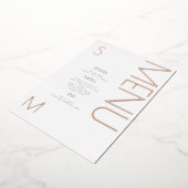 結婚式のメニューカードを豪華に プレスされた紙の当日メニュー 箔招待状 (回転した状態)