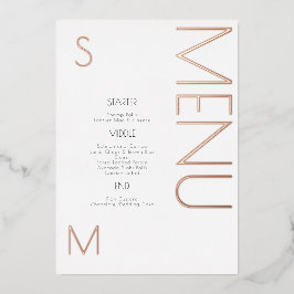 結婚式のメニューカードを豪華に プレスされた紙の当日限定特別メニュー 箔招待状