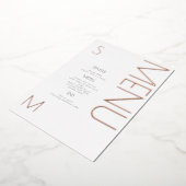 結婚式のメニューカードを豪華に プレスされた紙の当日限定特別メニュー 箔招待状 (回転した状態)