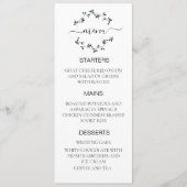 結婚式のメニュー(白黒) メニュー (正面)