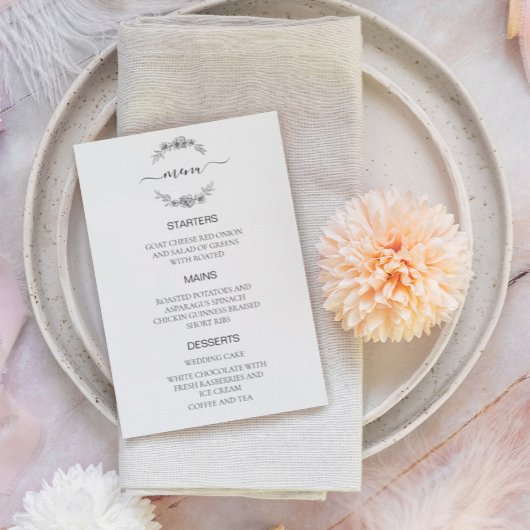 結婚式のメニュー 黒と白 メニュー