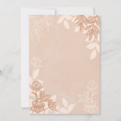 結婚式のモダンな花と葉の装飾 招待状 (裏面)