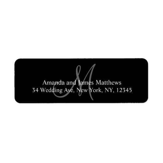 結婚式のモノグラム差出人住所ラベル ラベル (正面)
