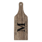 結婚式のモノグラム素朴なフェイクな木イニシャル家族 カッティングボード (正面)