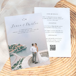 結婚式のモノグラム ウェディングQRコード招待状 招待状