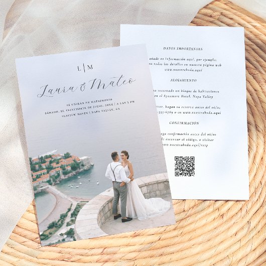 結婚式のモノグラム ウェディングQRコード招待状 招待状