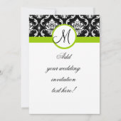 結婚式のモノグラム ダマスクグリーン 招待状 表 (裏面)