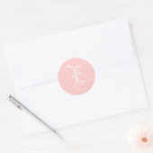 結婚式のモノグラムEのステッカーの古い英国のスタイルのピンク ラウンドシール (封筒)