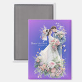 結婚式のユニークなギフト マグネット (正面/裏面)