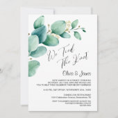 結婚式のユーカリの葉の披露宴の案内 招待状 (正面)