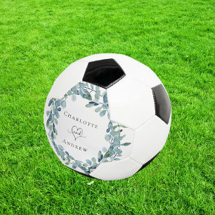 結婚式のユーカリグリーンのリースの名前 サッカーボール