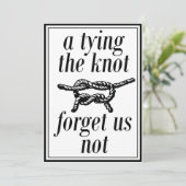 結婚式のユーモアあふれる「お互いを結ぶ」面白いSave The Date 招待状 (スタンド正面)