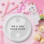 結婚式のライトグレー陰陽紙プレート ペーパープレート (パーティー)