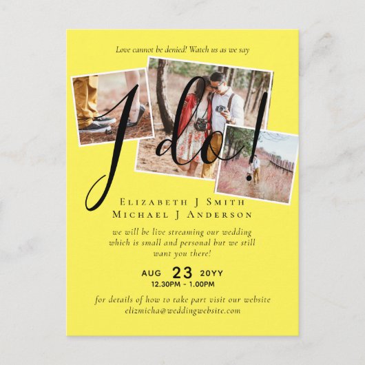 結婚式のライブ配信を見よう！ フォトウェディング ポストカード (正面)