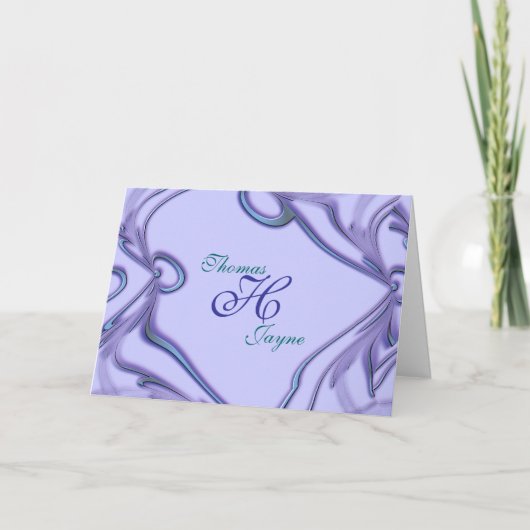 結婚式のラベンダーのメドレーの招待状は引き起こります 招待状 (正面)