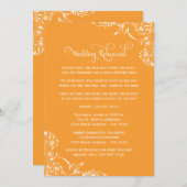 結婚式のリハーサルおよび夕食の招待状|のオレンジ 招待状 (正面/裏面)