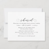 結婚式のリハーサルとディナーのシンプルでエレガントなスタイル 招待状 (正面)