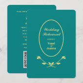 結婚式のリハーサルとディナー招待QRコード 招待状 (正面/裏面)