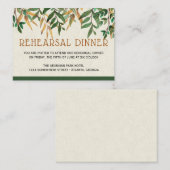 結婚式のリハーサルの夕食の招待状 エンクロージャーカード (正面/裏面)