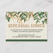 結婚式のリハーサルの夕食の招待状 エンクロージャーカード (正面)