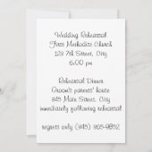 結婚式のリハーサルの夕食の招待状 招待状 (裏面)