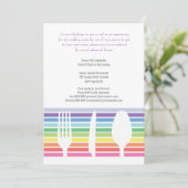 結婚式のリハーサルの夕食の虹の食事用器具類の招待 招待状 (スタンド正面)