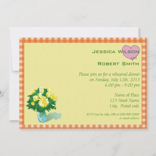 結婚式のリハーサルディナー招待状 招待状 (正面)