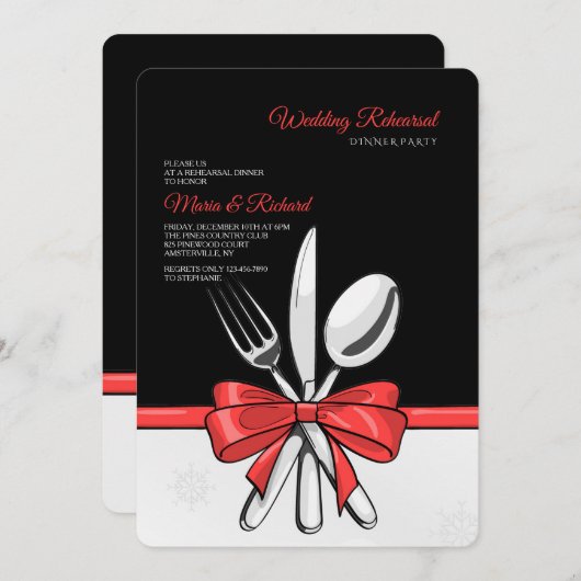 結婚式のリハーサルディナー パーティーの招待状 招待状 (正面/裏面)