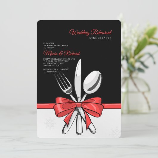 結婚式のリハーサルディナー パーティーの招待状 招待状 (スタンド正面)