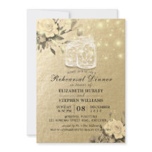 結婚式のリハーサルディナー フローラル メイソンジャー ライト