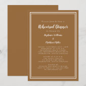 結婚式のリハーサルディナー モダン ラスティック シック ブラウン 招待状 (正面/裏面)