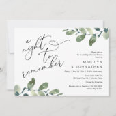 結婚式のリハーサルディナー, ユーカリのグリーン 招待状 (正面)