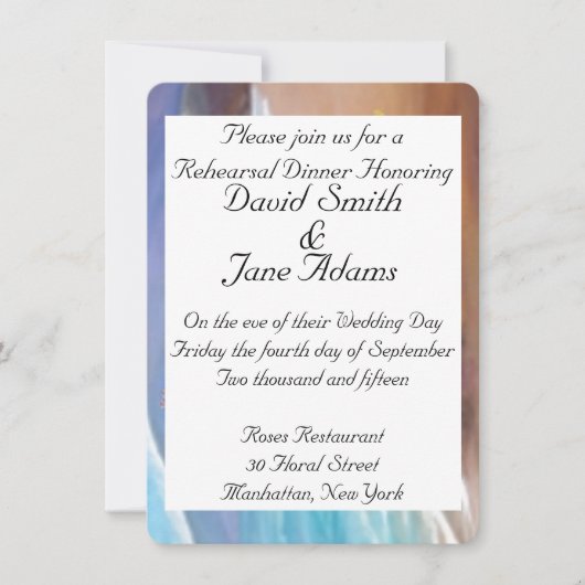 結婚式のリハーサルディナー 招待状 (正面)