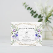 結婚式のリハーサル | バイオレット アネモネ フラワーズ 招待状 (スタンド正面)