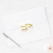 結婚式のリング シャワーパーティー 花嫁 花婿 愛 スクエアシール (封筒)