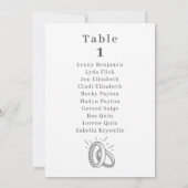 結婚式のリング テーブル番号 席次表 招待状 (裏面)