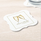 結婚式のレセプショパーソナライズされたン ペーパーコースター (アングル)