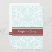 結婚式のレセプションのみスカイブルーワインダマスク 招待状 (正面/裏面)