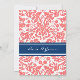 結婚式のレセプションのみ青サンゴダマスク 招待状