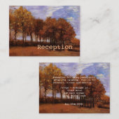 結婚式のレセプションカード秋の結婚式。 エンクロージャーカード (正面/裏面)