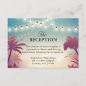 結婚式のレセプションサマーストリングライトパームツリー エンクロージャーカード (正面)