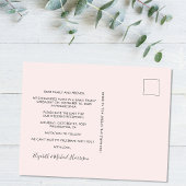 結婚式のレセプションピンクの写真日付を保存 案内ポストカード