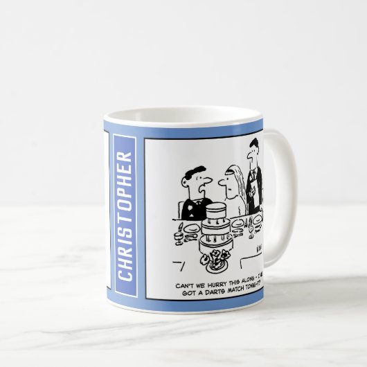 結婚式のレセプション花婿はダーツマッチ コーヒーマグカップ (正面右)