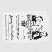 結婚式のレセプション花婿はダーツマッチ ゴルフタオル (横)