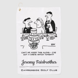 結婚式のレセプション花婿はダーツマッチ ゴルフタオル