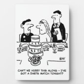 結婚式のレセプション花婿はダーツマッチ フォトプラーク (正面)