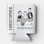 結婚式のレセプション花婿はダーツマッチ 缶クーラー (裏面)