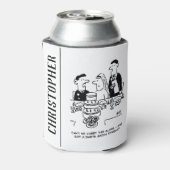 結婚式のレセプション花婿はダーツマッチ 缶クーラー (缶裏面)