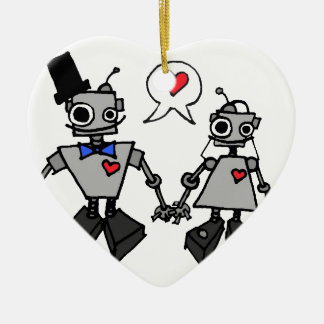 結婚式のロボット セラミックオーナメント
