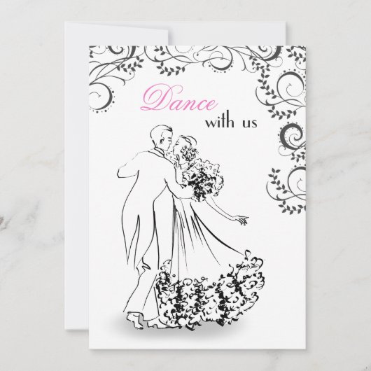 結婚式のヴィンテージのダンスのカップルの招待状 招待状 (正面)